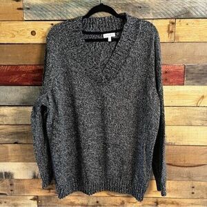 Fashion Bug Gray Marled Knit V Neck Sweater‎ Size 3X